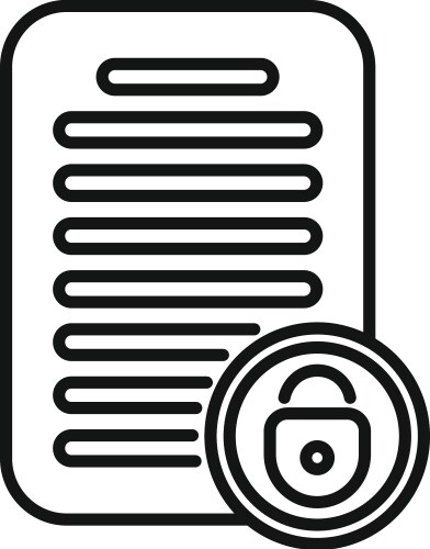 Document ssl certificate icon outline web vector image
