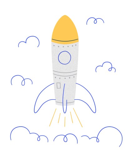 rocket launch symbol successful start vector image