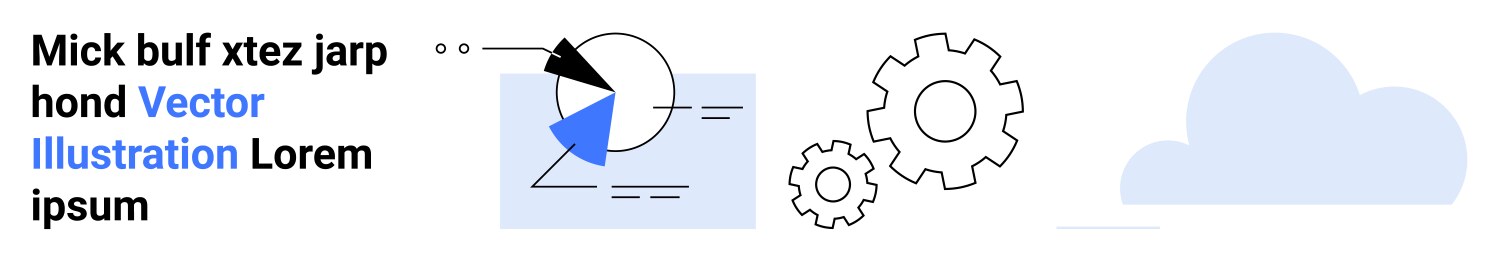 Abstract data analysis with pie chart gears vector image