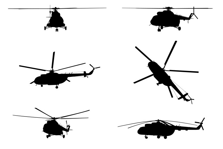 Helicopter Silhouette Vector Image