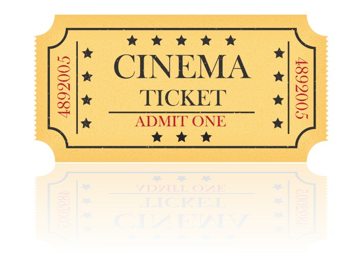 Pink cinema ticket Royalty Free Vector Image - VectorStock