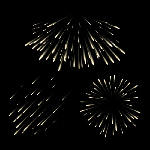 Meteor rain shimmering golden particle firework vector image