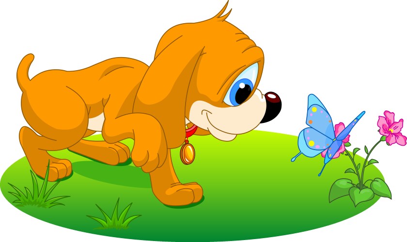 A dog playing inside the fence Royalty Free Vector Image