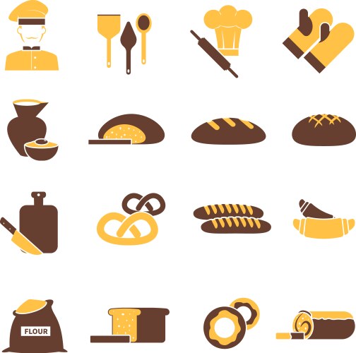 Bakery set isolated Royalty Free Vector Image - VectorStock