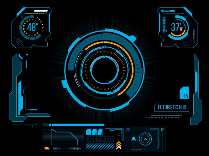 Hud loading progress bars sci fi interface Vector Image