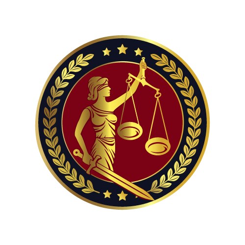 Lady Justice Themis Emblem Vector Image