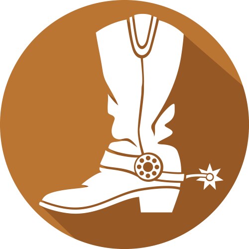 cowboy boot icon vector