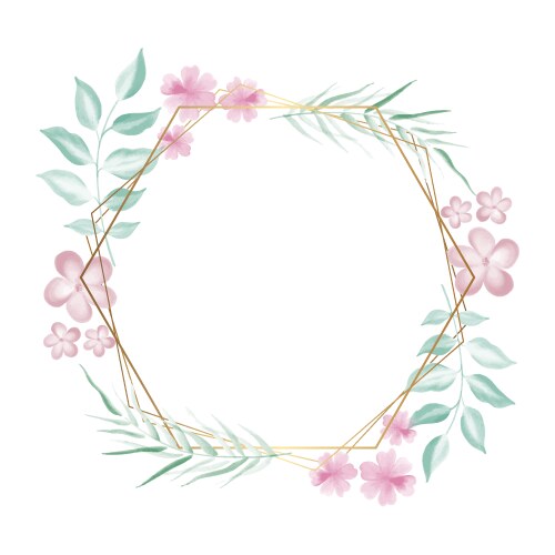 Decorative hand painted watercolour floral frame vector image