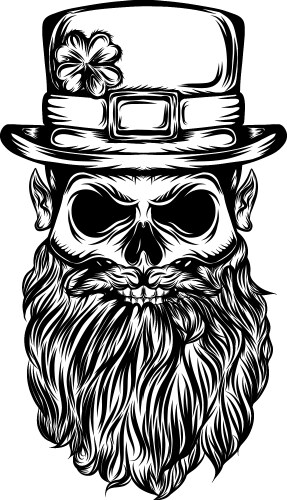 Saint Patrick's Skull with Hat Vector Image