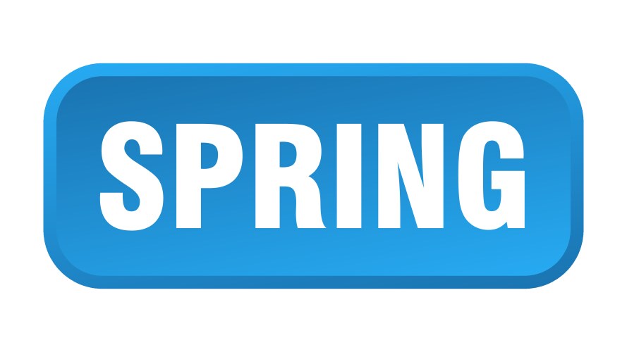 Spring button square 3d push vector image