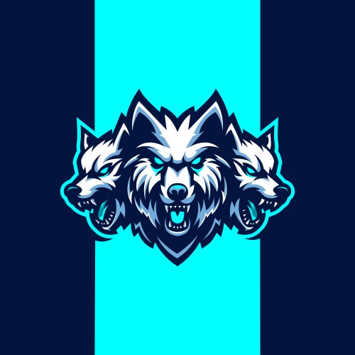 Aggressive Wolf Mascot Logo Vector Image