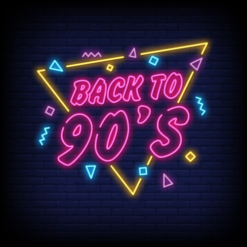 Back to the 80s neon signs style text Royalty Free Vector