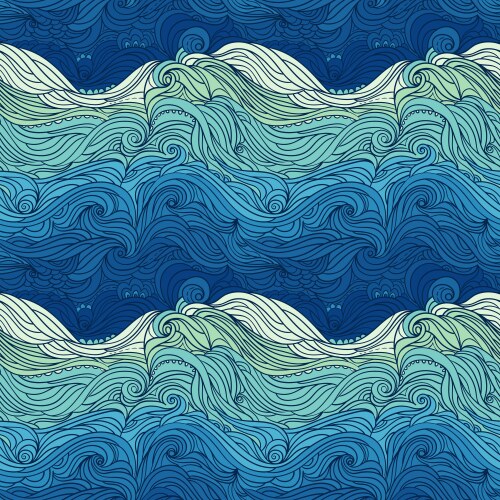 Ocean waves pattern 2 Royalty Free Vector Image
