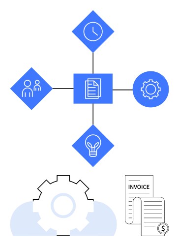 Workflow process with document time team vector image