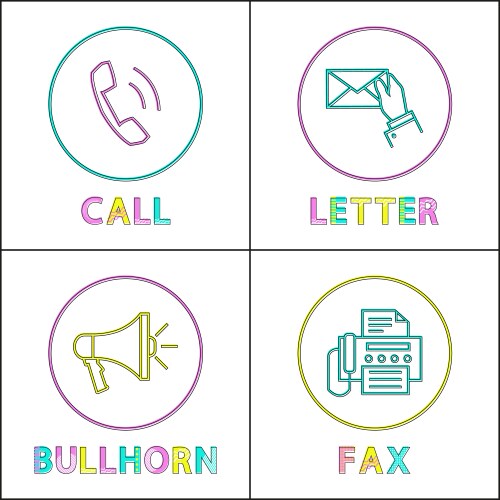 Digital application linear icons with symbols set vector image
