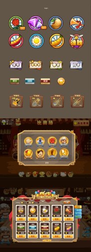 Complete set of level button game ui pop-up icon vector image