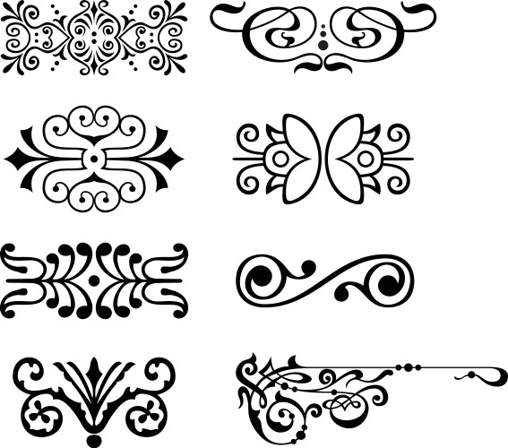 Elegant Ornamental Elements Vector Image