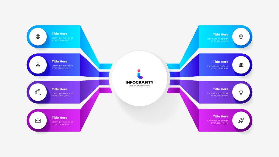 Cycle infographic diagram with 9 options Vector Image