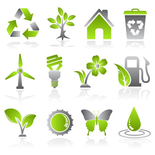 Environment icon set Royalty Free Vector Image