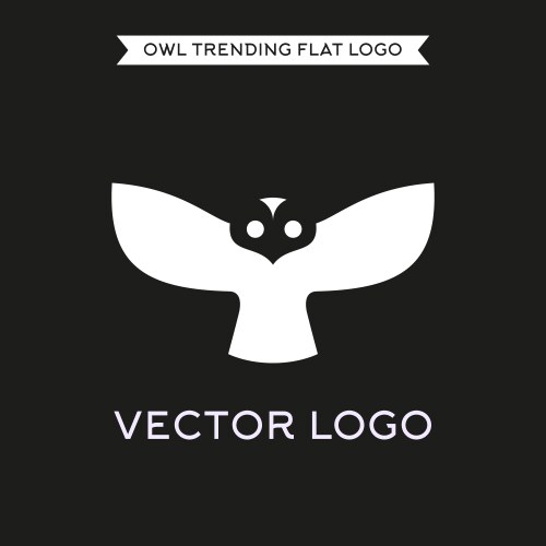 Logo owls in flat style vector image