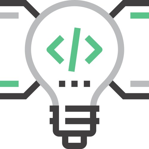 Programming solutions flat line web icon concept vector image