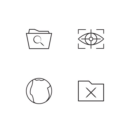User interface linear icons set simple outline vector image
