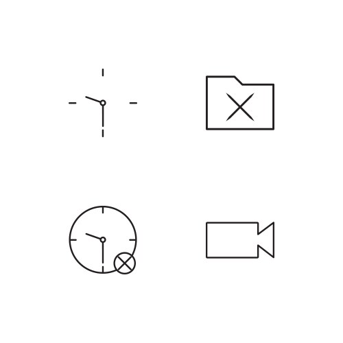 User interface linear icons set simple outline vector image