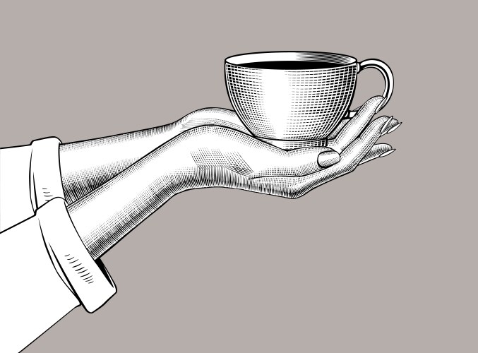 Vintage Coffee Hands Vector Image