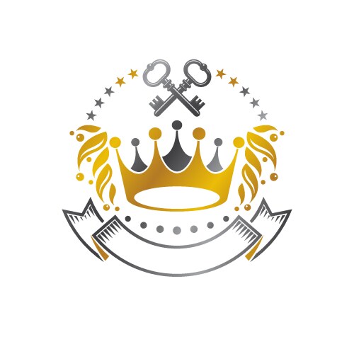 Royal crown emblem heraldic coat arms Vector Image