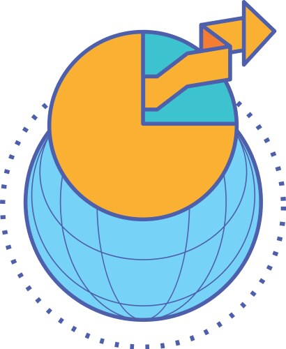 Sphere browser with statistical graphics circular vector image