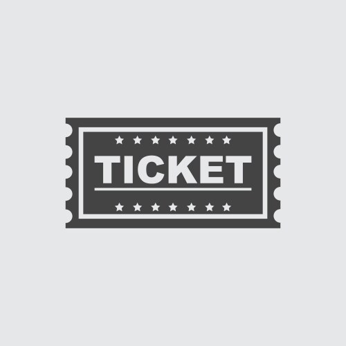 Ticket Icon - Flat Style – Royalty-Free Vector | VectorStock