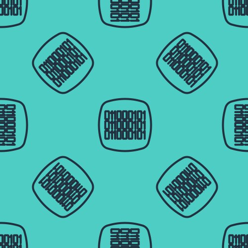 Black line binary code icon isolated seamless vector image