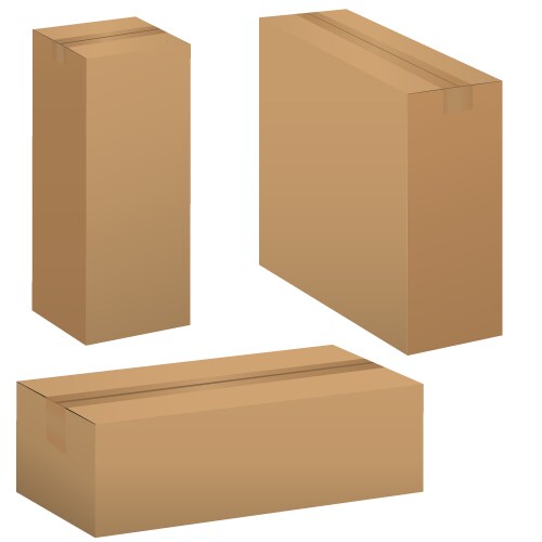Cardboard Box Set Vector Image