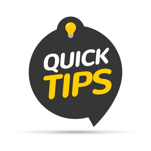 quick tips icon badge top advice note vector image