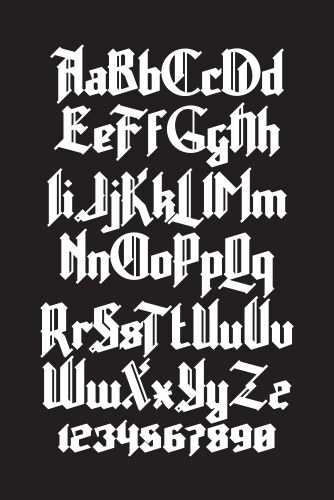 Vintage gothic typeface Royalty Free Vector Image