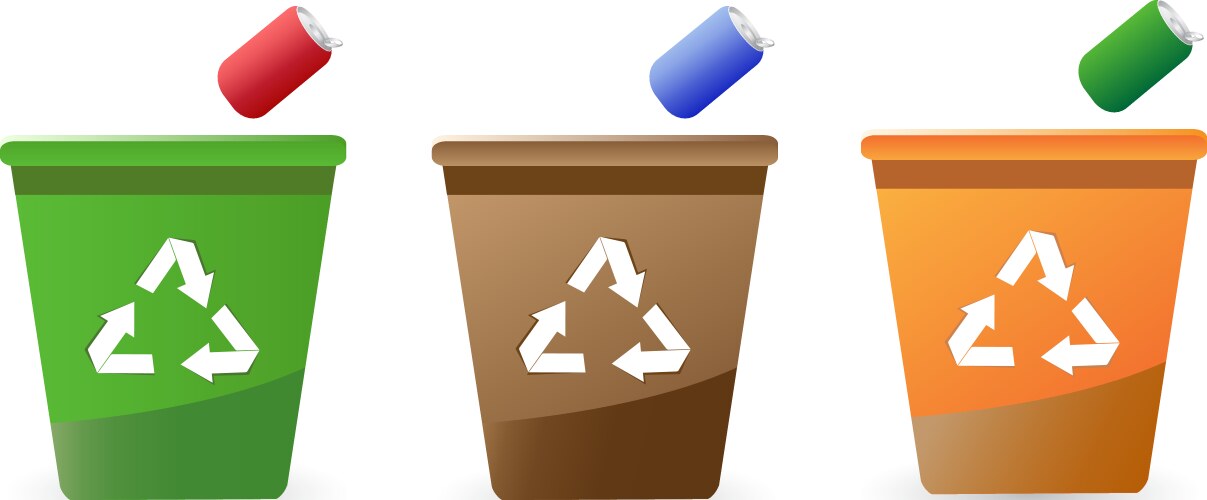 Set of different trash bin Royalty Free Vector Image