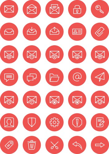 Thin line mail icons set for web and mobile apps vector image