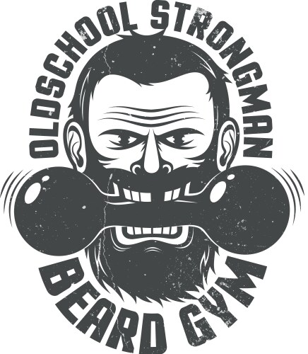 Brutal Fitness Logo - Bearded Man Vector Image