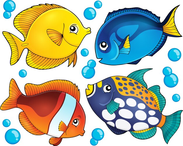 Coral reef fish theme collection 2 vector image