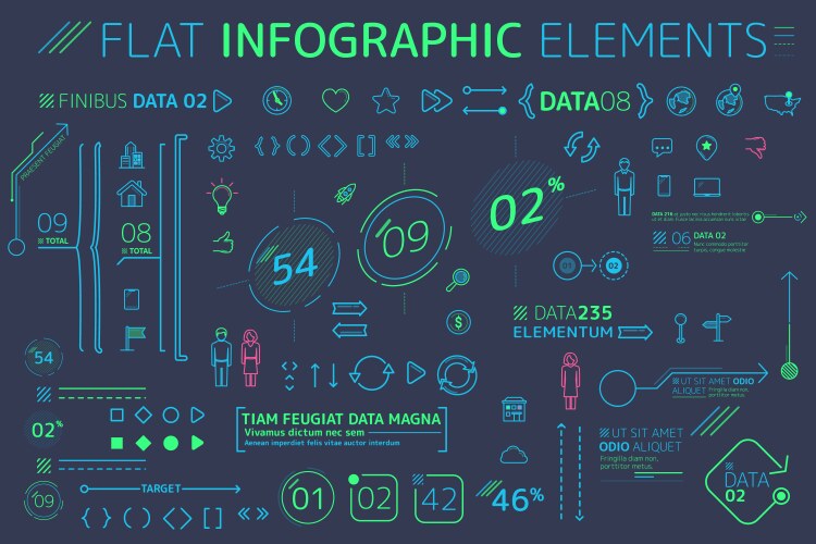 Flat infographic elements vector image