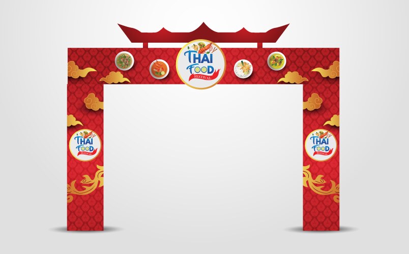 thailand food festival entrance arch design vector image