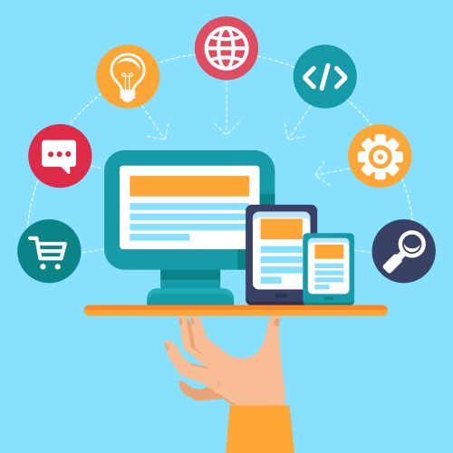 Web Development & Programming Service vector image