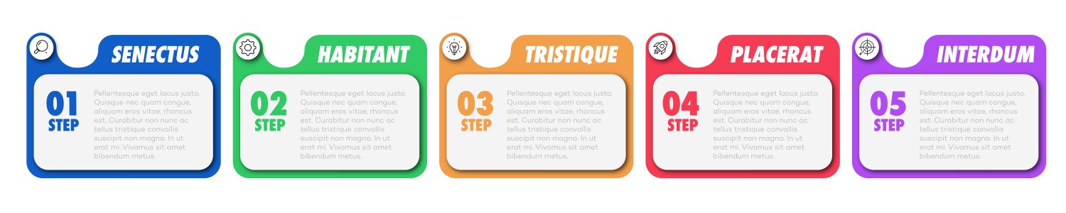 Bullet points numbers from 1 to 5 list markers vector image