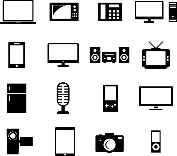 Electronic set Royalty Free Vector Image - VectorStock