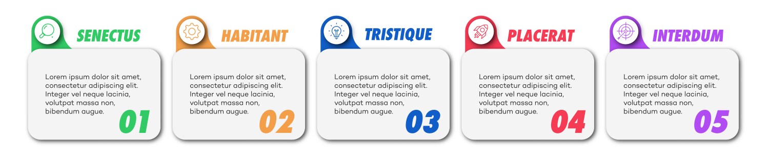 Bullet points numbers from 1 to 5 list markers vector image
