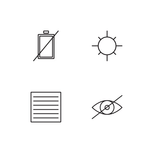 User interface linear icons set simple outline vector image