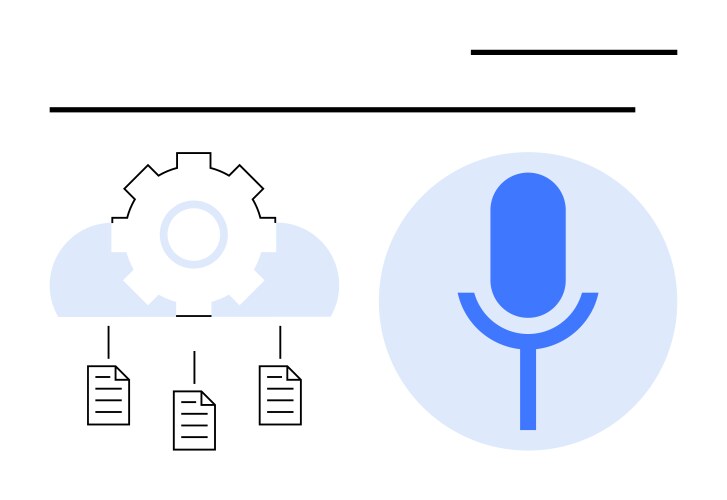 Voice recognition and cloud data processing vector image