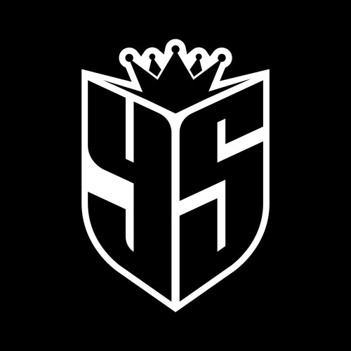 Ys logo with shield shape geeometric crown Vector Image
