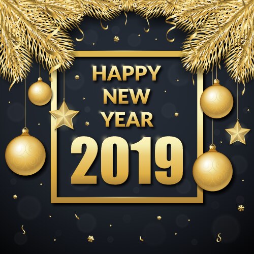 Happy New Year 2019 Festive Background Vector Image