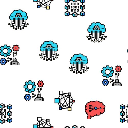 Neural network and ai seamless pattern vector image
